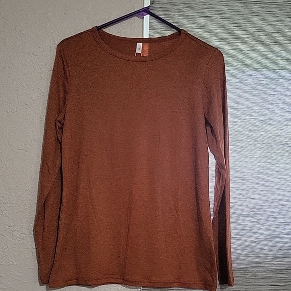 Sherosa Orangr/Brown Long Sleeve Top - Picture 1 of 6